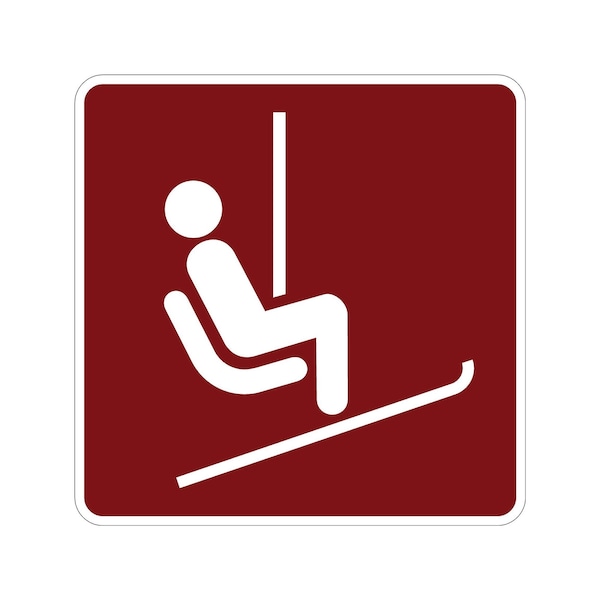 Sign Solutions Usa Chair Lift/Ski Lift (Symbol), Aluminum, 30 in x 30 in DUS08DWT3030RS-105 - main